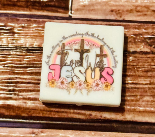 There was Jesus Silicone focal custom bead- 1 bead