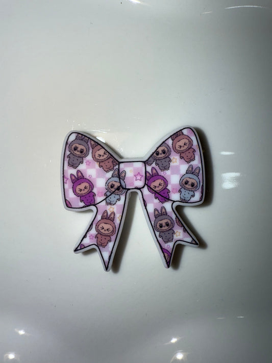 Labubu Silicone Focal Bow beads-1 Glows in the Dark