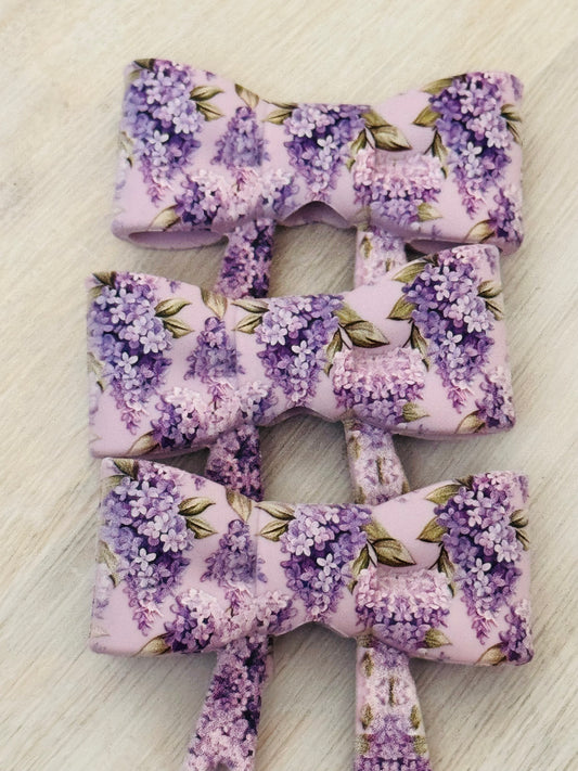 Lilac Large Bow Silicone Focal bead
