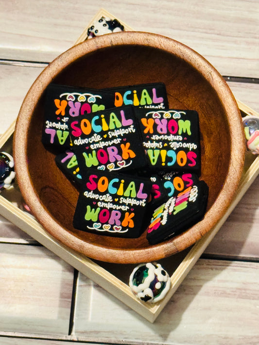 Social Work Silicone Focal Bead -1 bead