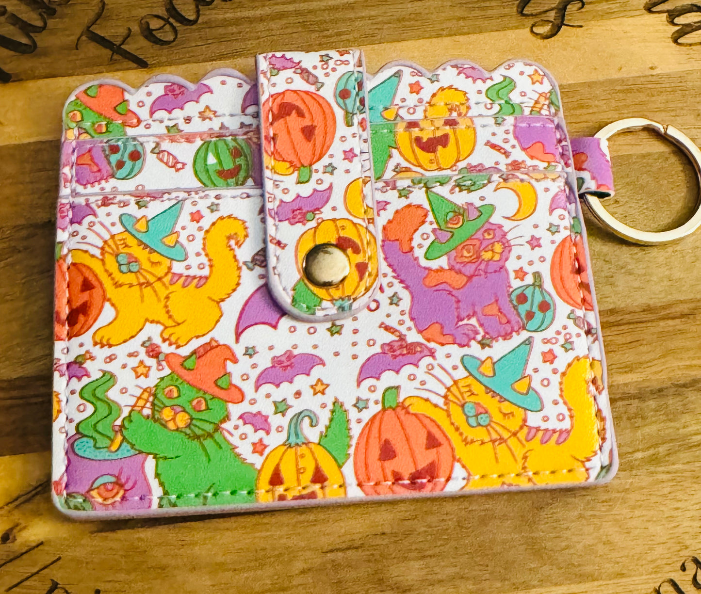 Halloween Kitty Witch keychain Wallet