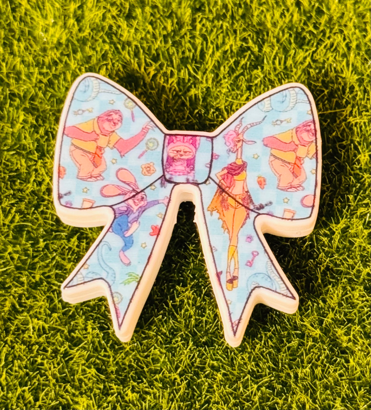 Zoo Animals silicone bead Bow