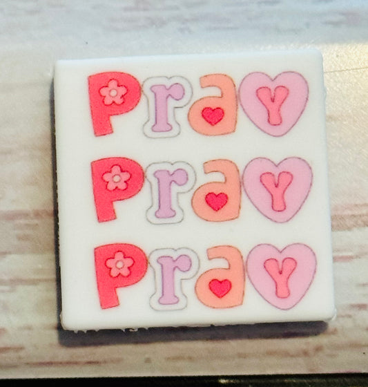 Pray Silicone Focal Bead-1 bead
