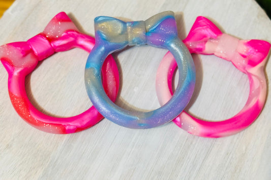 Tye dye silicone 65 mm rings with bow-1