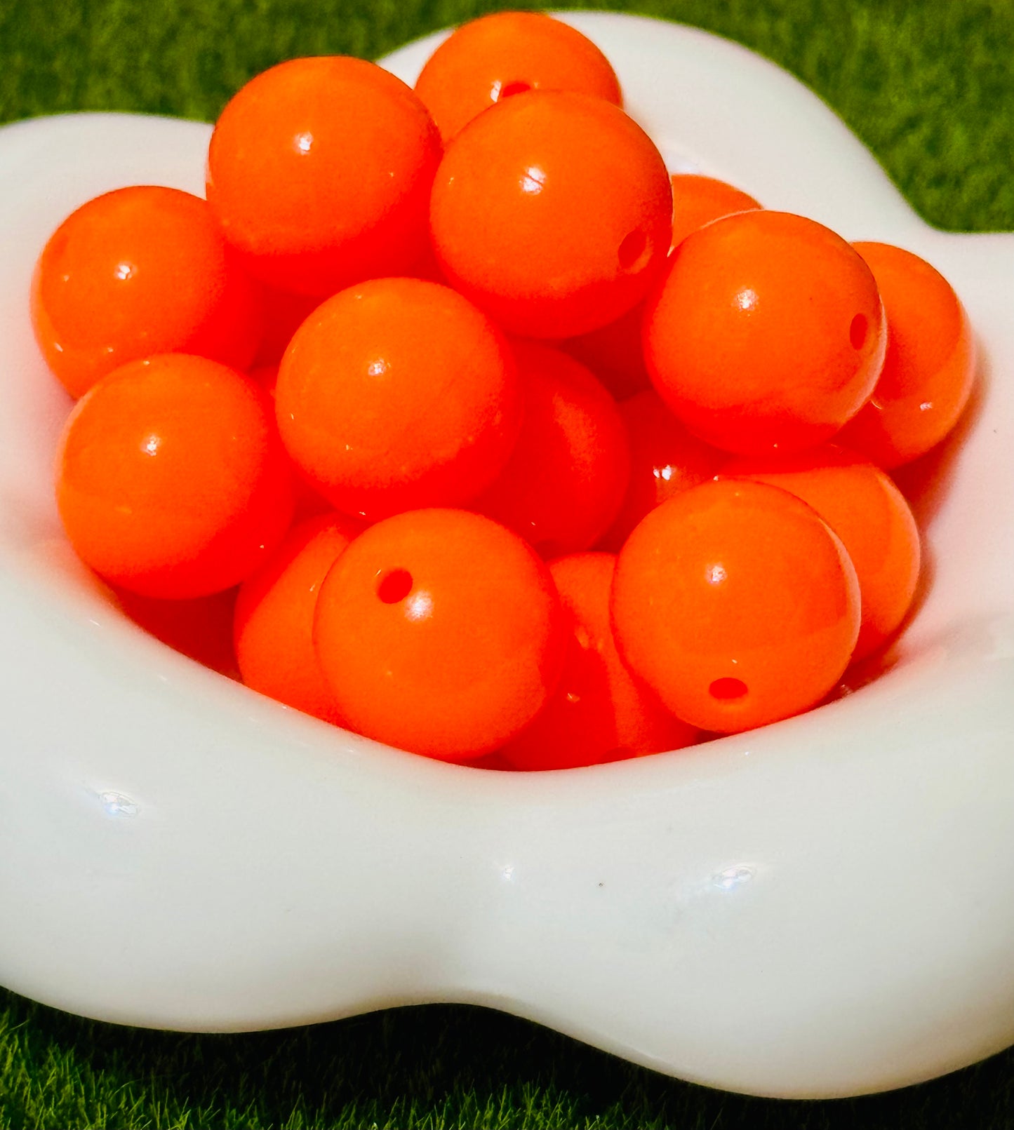 Orange Shiny 15 mm Silicone beads-10 pack