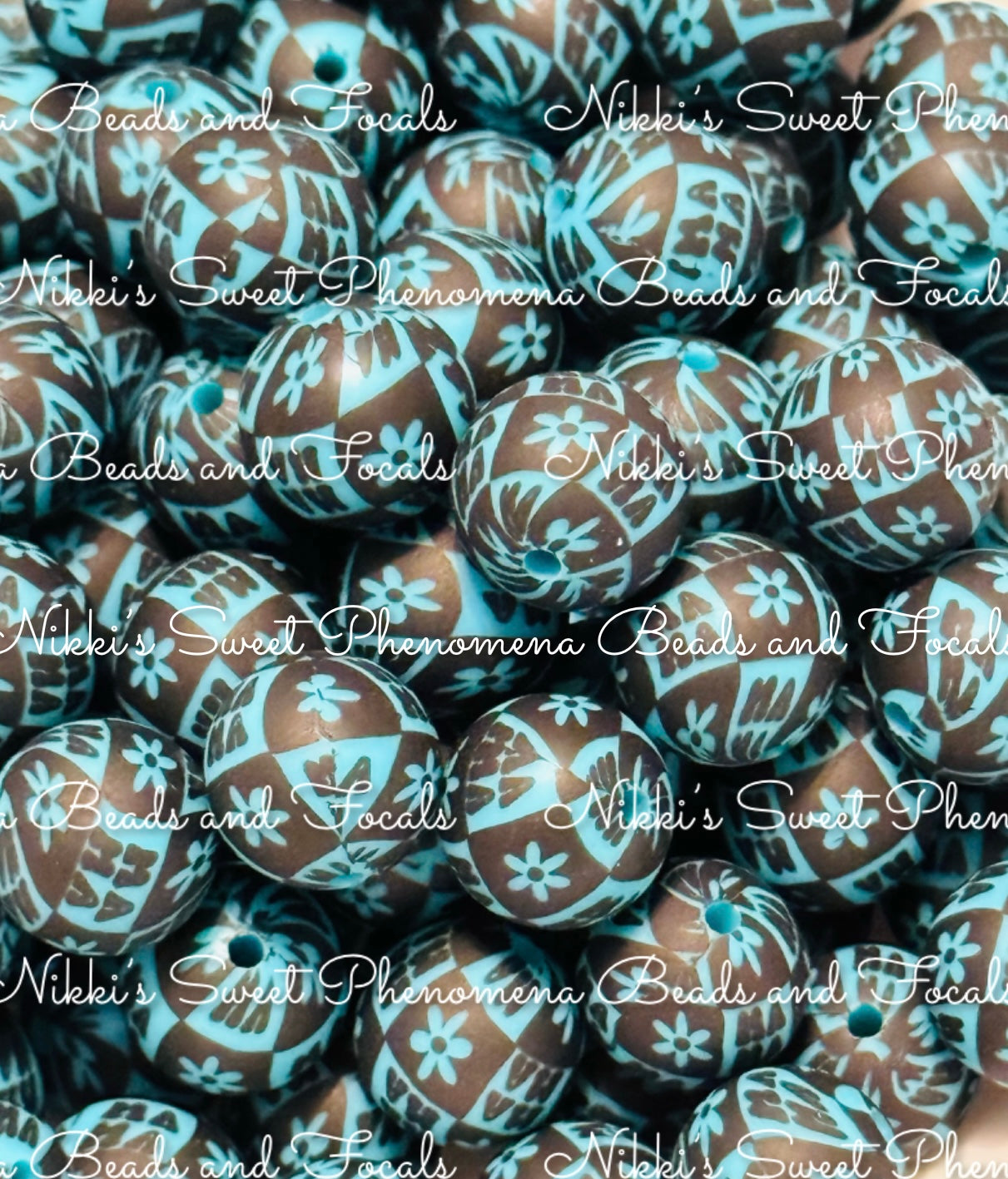 Mama 15mm Teal Bead (10 pack)