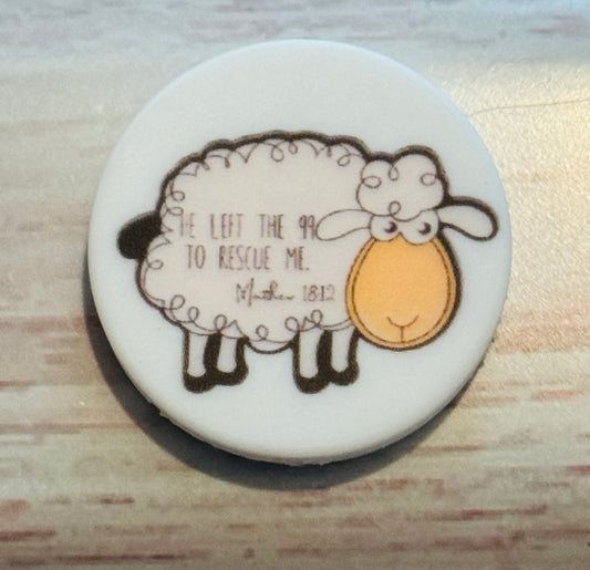 He Left the 99 for Me Sheep Silicone Focal Bead-1 Custom