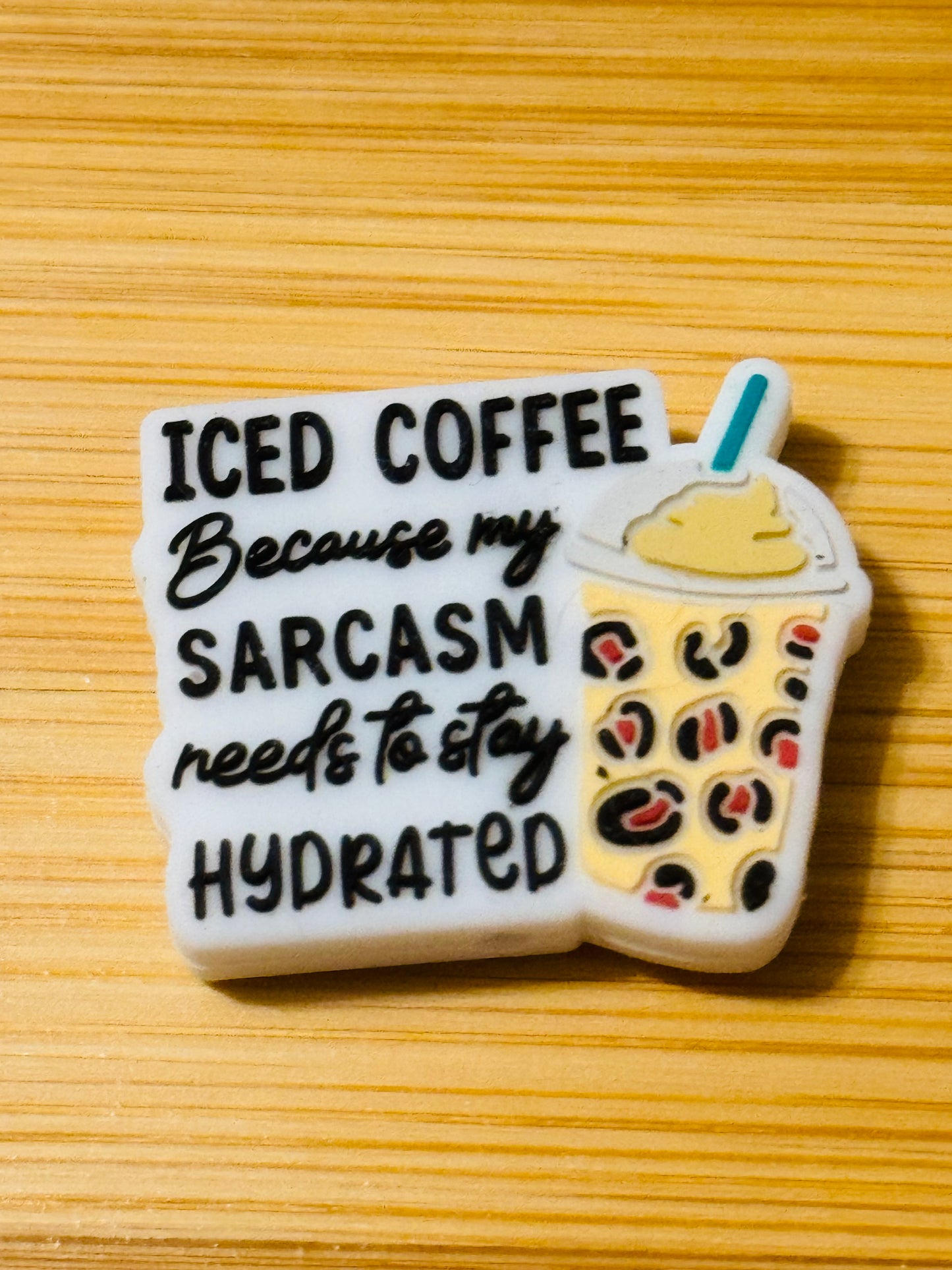 Iced coffee Sarcasm Silicone focal bead