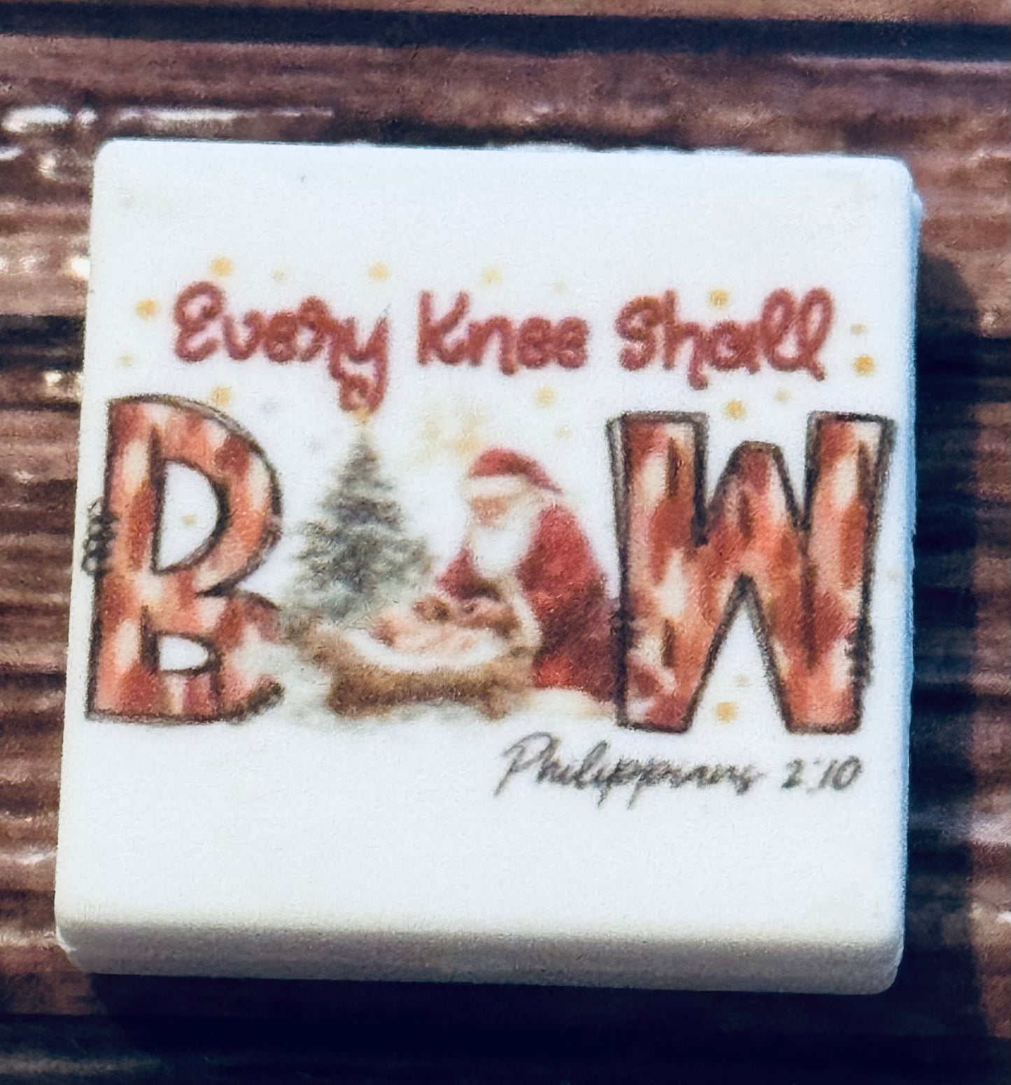 Every Knee Shall Bow! With Santa and Jesus Silicone Focal Bead-Custom