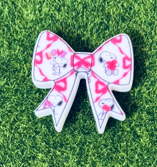 Snoopy Silicone focal bow bead-1