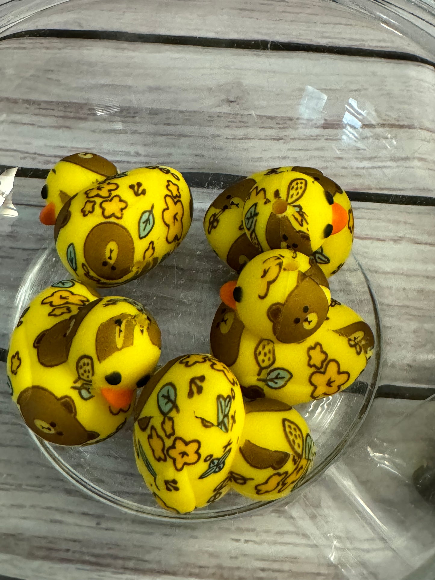 Bear duck Silicone Focal Bead