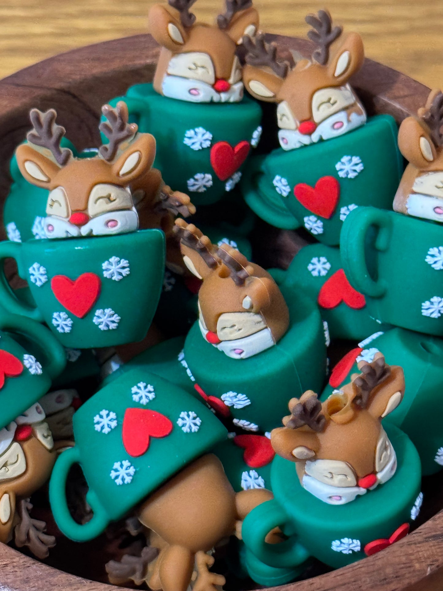 Teacup Reindeer Silicone Focal bead-1