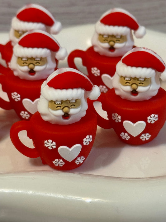 Teacup Santa Silicone Focal bead-1