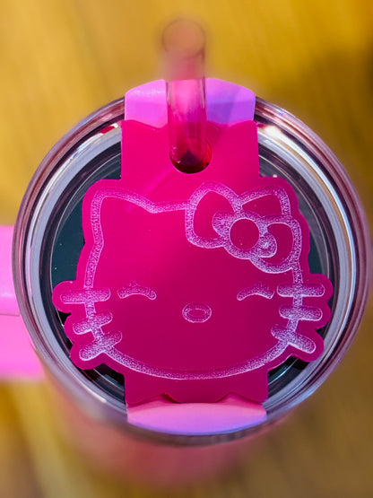 Acrylic Kitty Straw Toppers