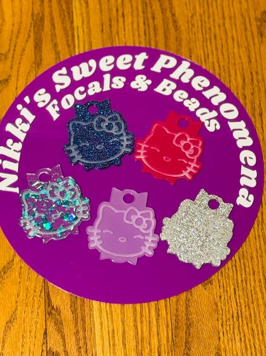 Acrylic Kitty Straw Toppers